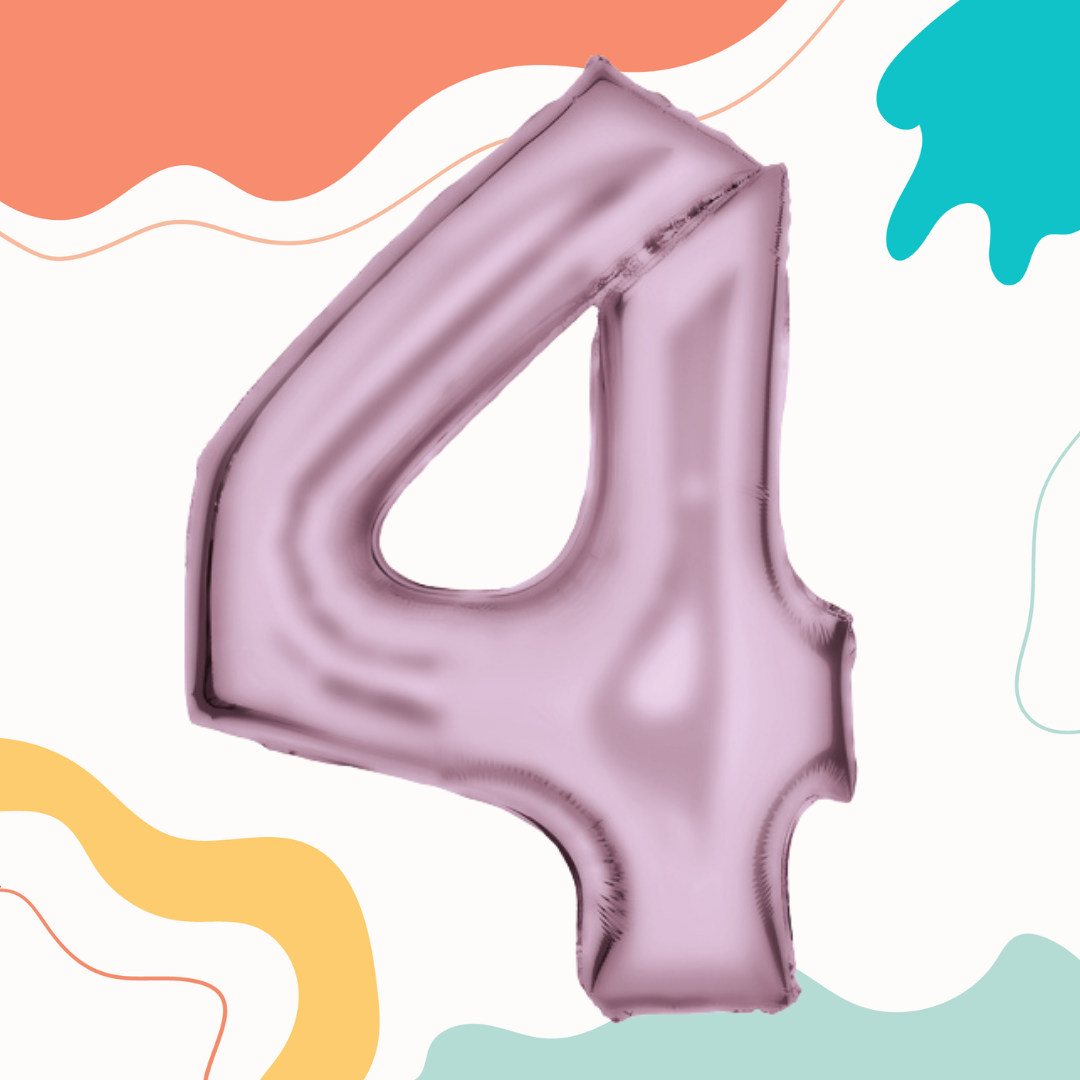 FOIL BALLOON LARGE PASTEL PINK FOUR 4