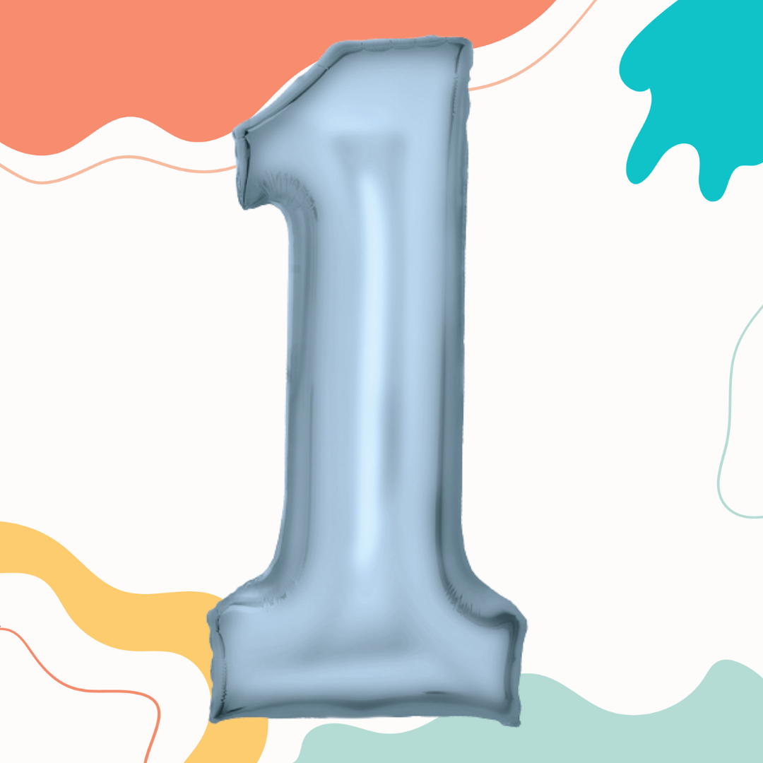 FOIL BALLOON LARGE PASTEL BLUE ONE 1