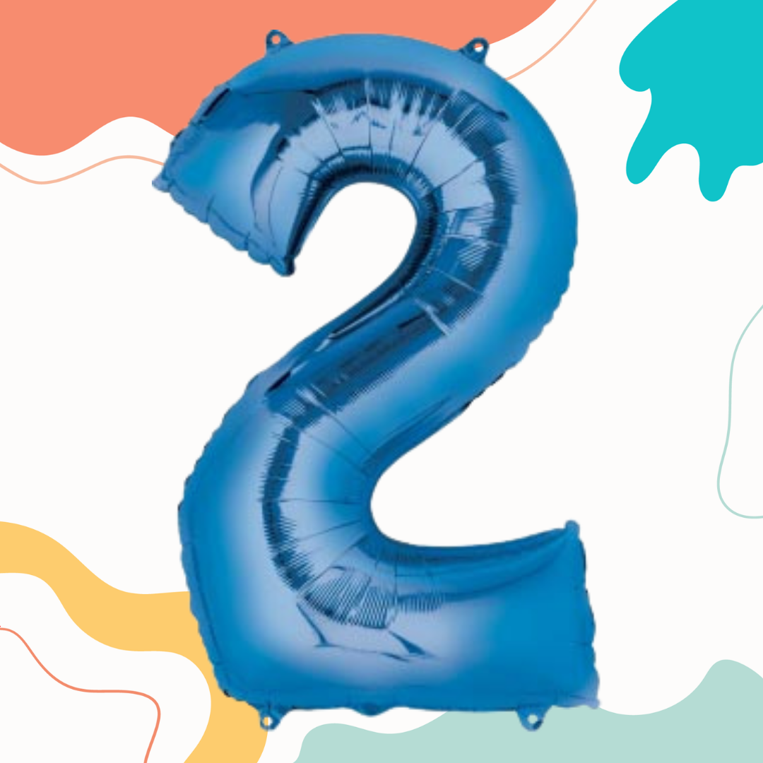 FOIL BALLOON LARGE BLUE TWO 2