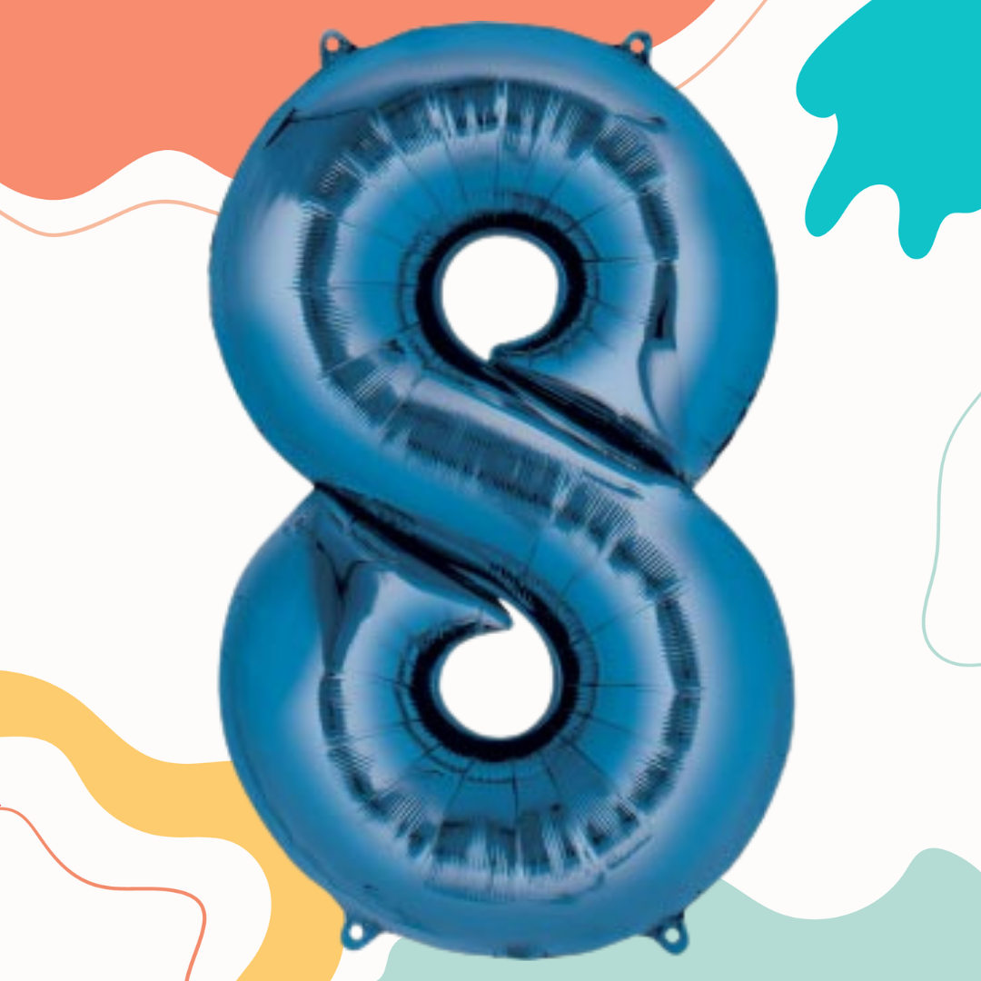 FOIL BALLOON LARGE BLUE EIGHT 8