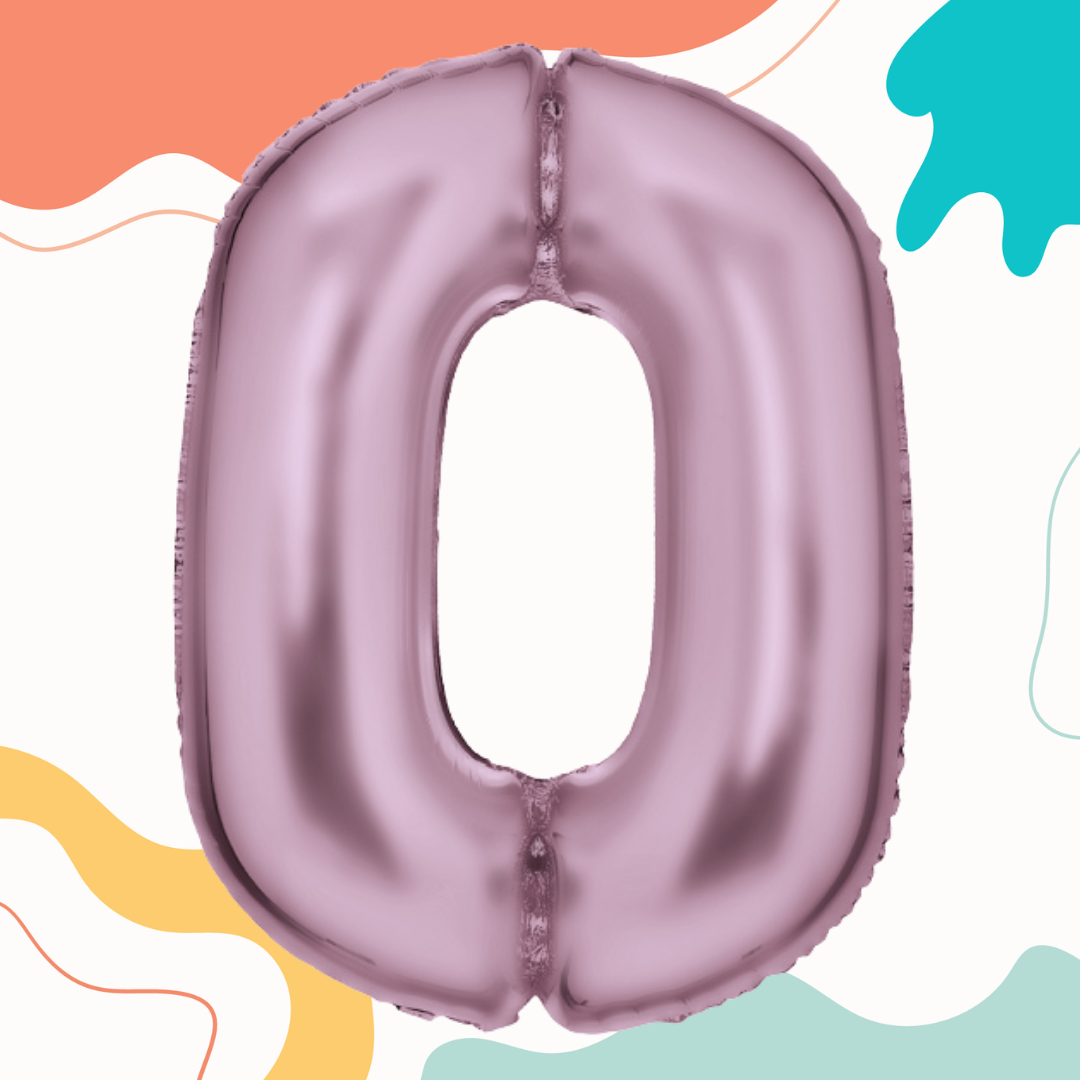 FOIL BALLOON LARGE PASTEL PINK ZERO 0