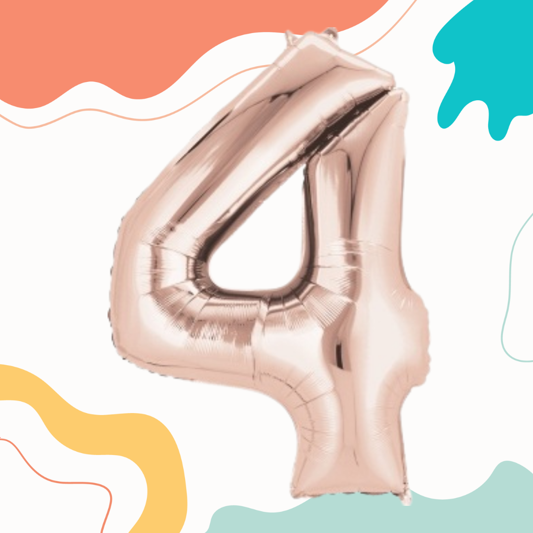 FOIL BALLOON LARGE ROSE GOLD FOUR 4