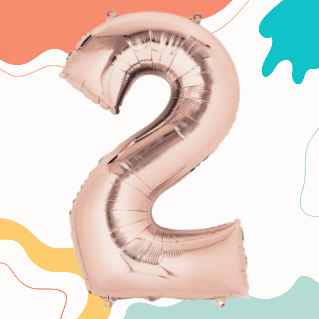 FOIL BALLOON LARGE ROSE GOLD TWO 2