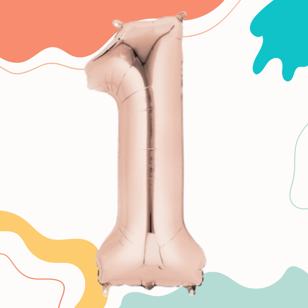 FOIL BALLOON LARGE ROSE GOLD ONE 1