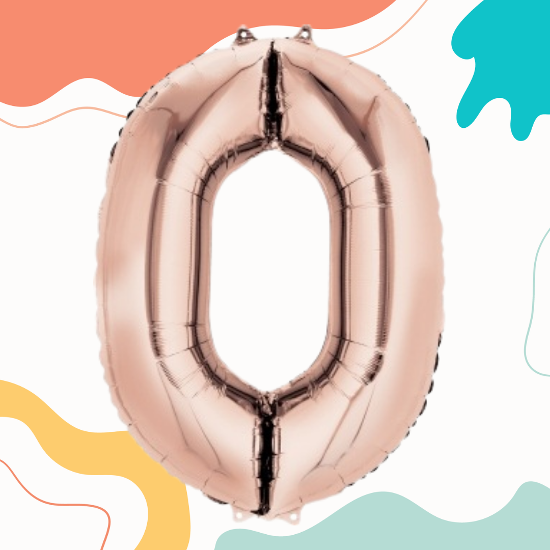 FOIL BALLOON LARGE ROSE GOLD ZERO 0