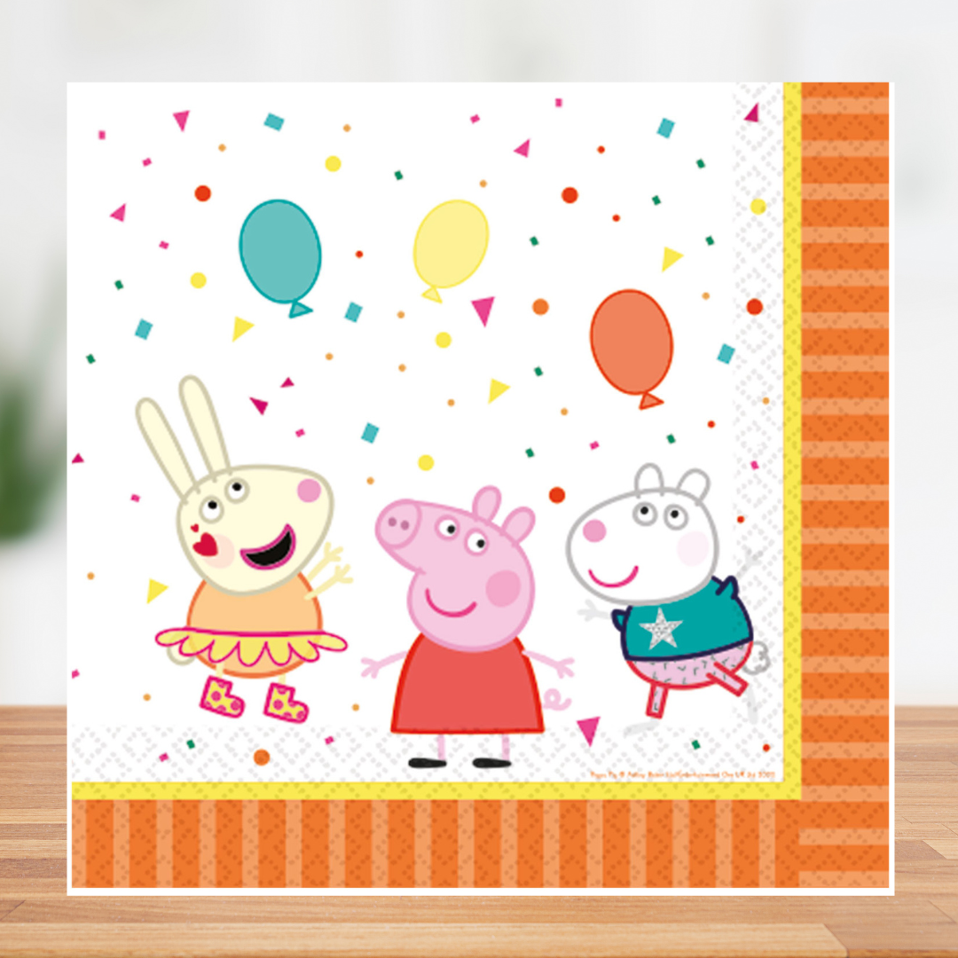 Peppa Pig Napkins Serviettes 33 x 33cm Set of 16