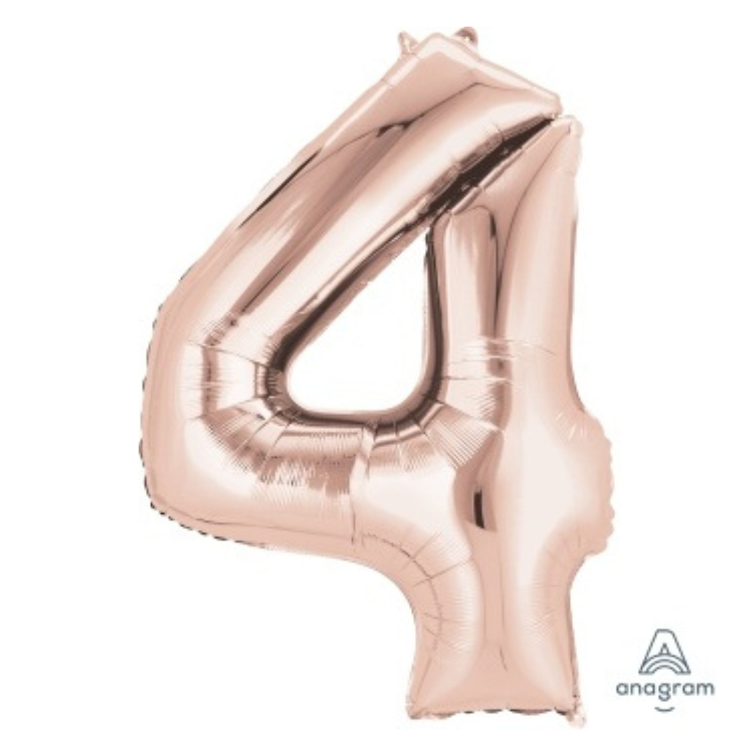 FOIL BALLOON LARGE ROSE GOLD FOUR 4