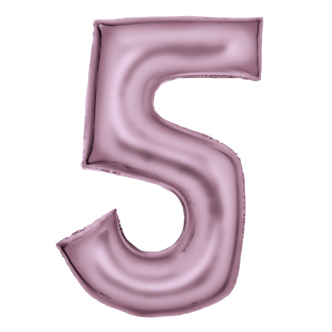 FOIL BALLOON LARGE PASTEL PINK FIVE 5