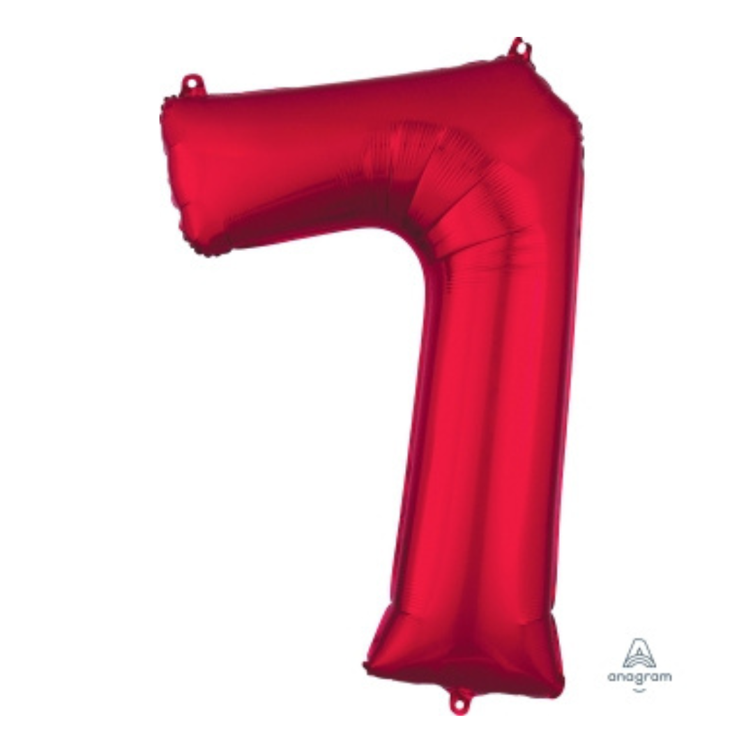 FOIL BALLOON LARGE RED SEVEN 7