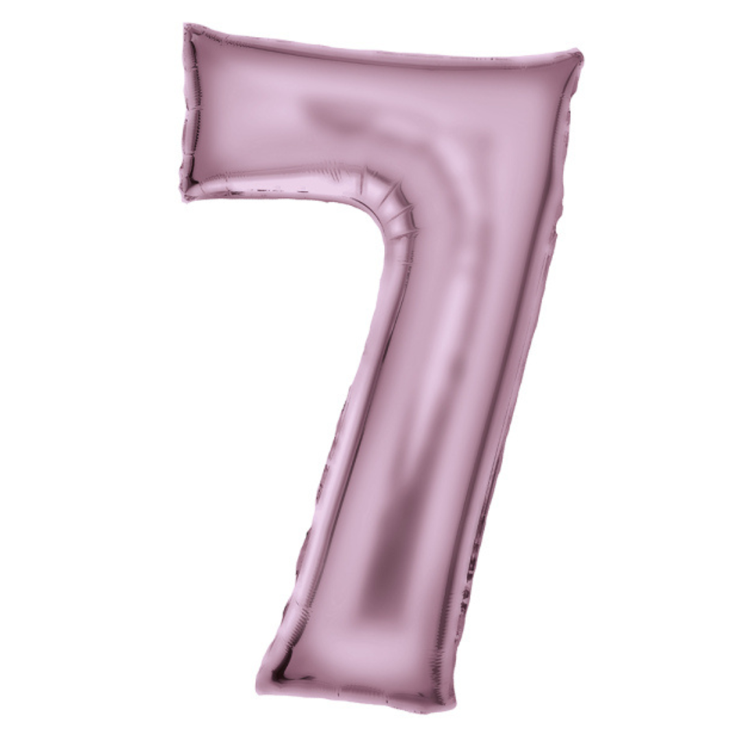 FOIL BALLOON LARGE PASTEL PINK SEVEN 7