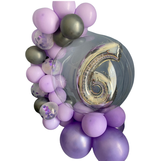 PANSY BALLOON BOUQUET Large Foil Number Balloon Bouquet with mini garland Birthday Decor, Baby Shower, Bridal Shower, Special Occasion
