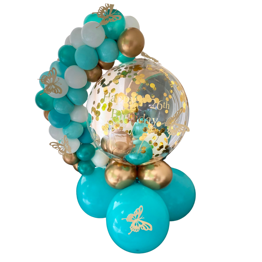 PRIMROSE BALLOON BOUQUET personalized Balloon Bouquet with mini garland and accessories butterflies and flowers Birthday Decor, Baby Shower