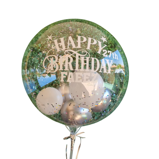 DAISY BALLOON Single 18 inch Personalized Balloon on a Stick Birthday decor, baby shower, bridal shower