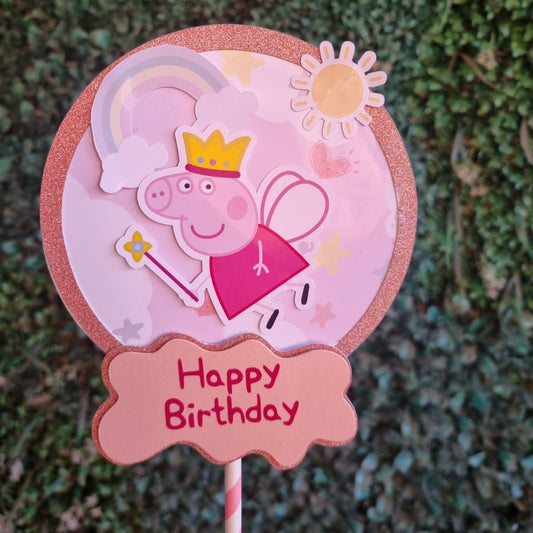 Peppa Pig Cake Topper- Pink Princess Personalized Cake Toppers South Africa