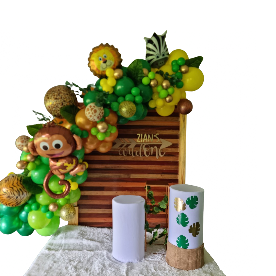 WILD ONE PARTY DECOR V2, personalized kiddies birthday party themed decor party customized full print 2x2m