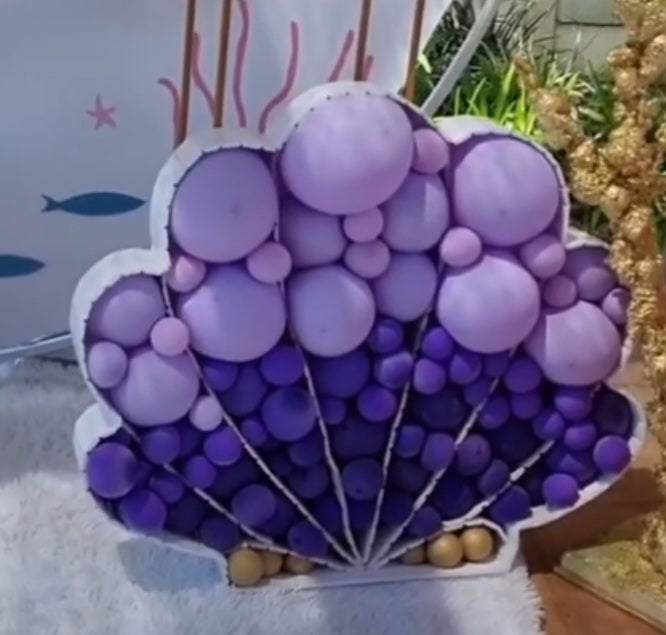 SEASHELL BALLOON MOSAIC Numbers and Letters 80cm Tall. Birthday Decor, Baby Shower Bridal Shower, Wedding, Engagements, Proposal, special occasion,