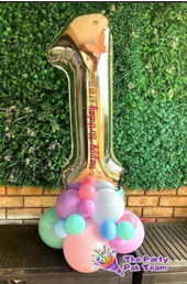 LILY BALLOON BOUQUET Foil number balloon bouquet with personalization Birthday decor, baby shower, bridal shower