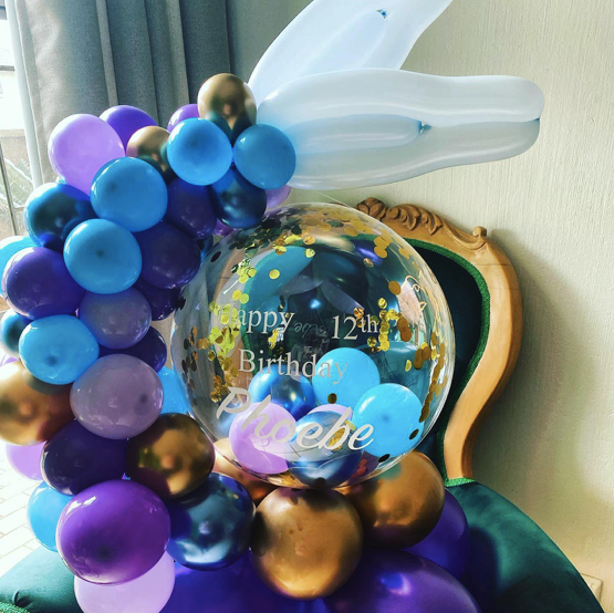 ROSE BALLOON BOUQUET Personalized with mini garland Birthday Decor, Baby Shower, Bridal Shower, Special Occasion