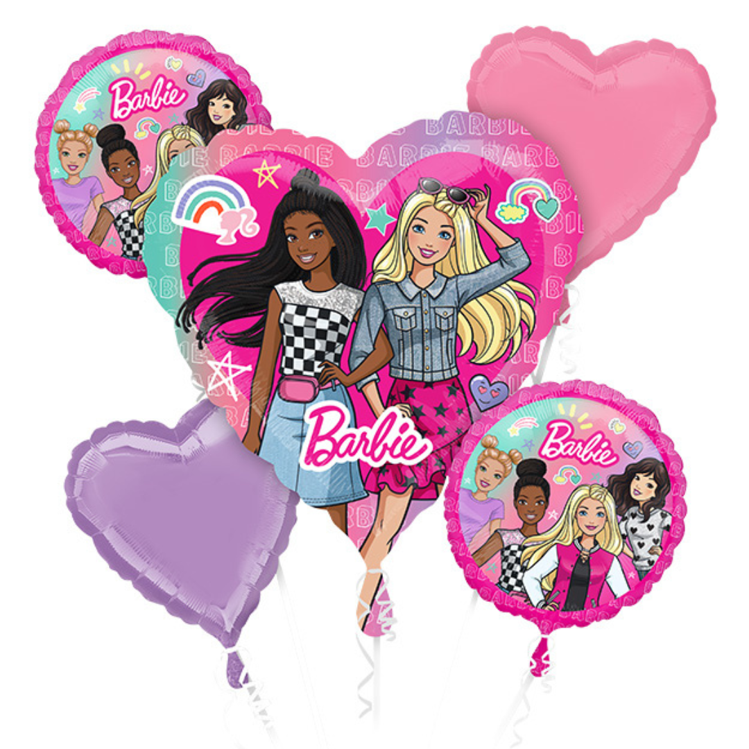 Barbie Dream Together Foil Balloon Bouquet - 5 Pieces