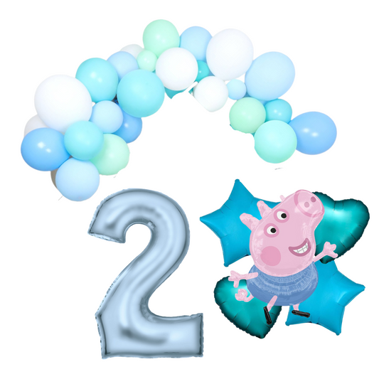Peppa Pig Themed Balloon Garland Kit  George Pig
