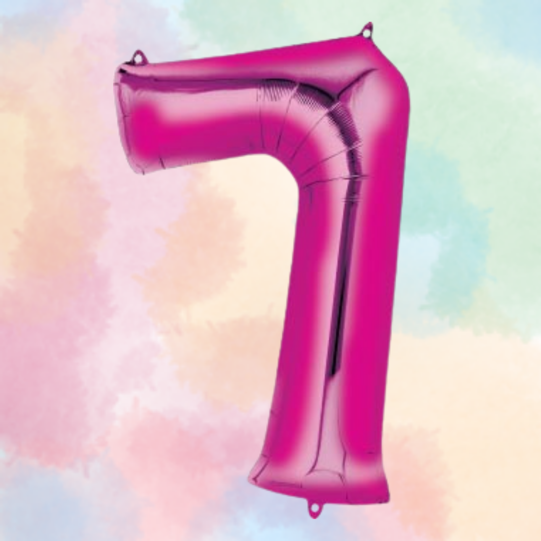 FOIL BALLOON  LARGE CERISE PINK SEVEN 7