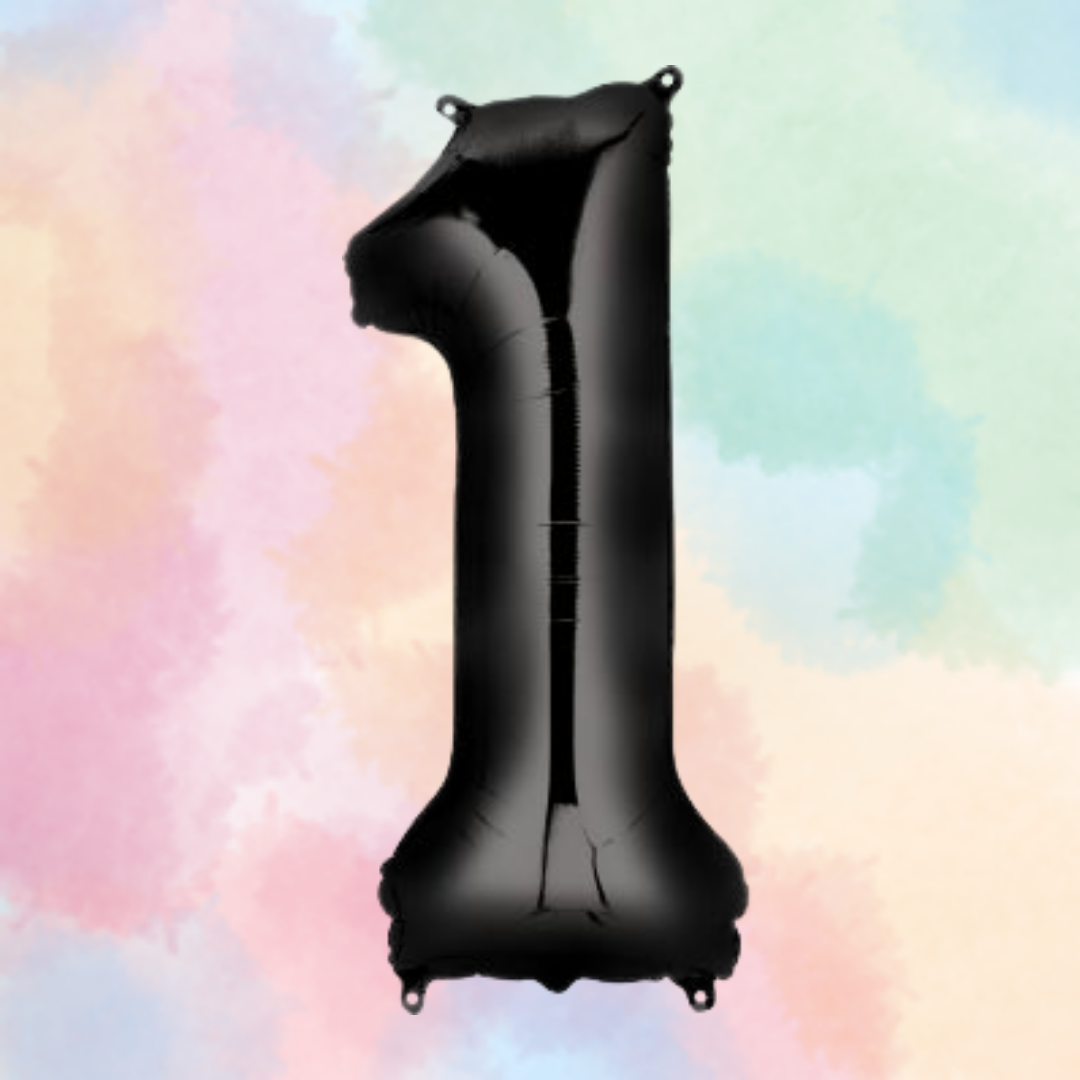 FOIL BALLOON  LARGE BLACK ONE 1