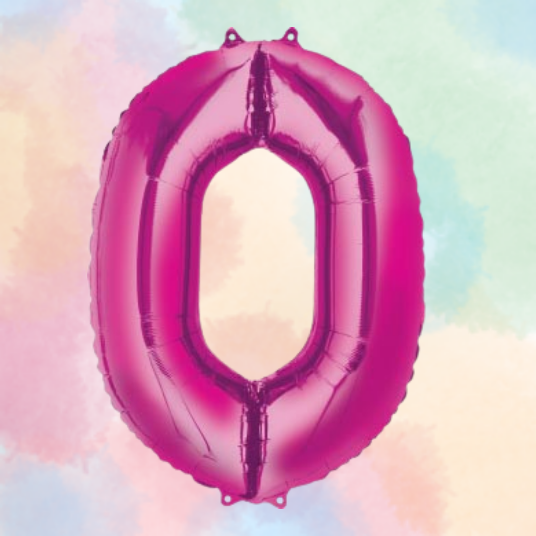 FOIL BALLOON  LARGE CERISE PINK ZERO 0