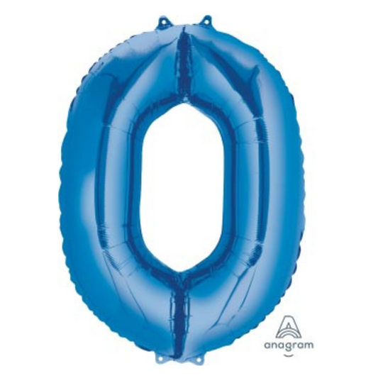 FOIL BALLOON  LARGE BLUE ZERO 0