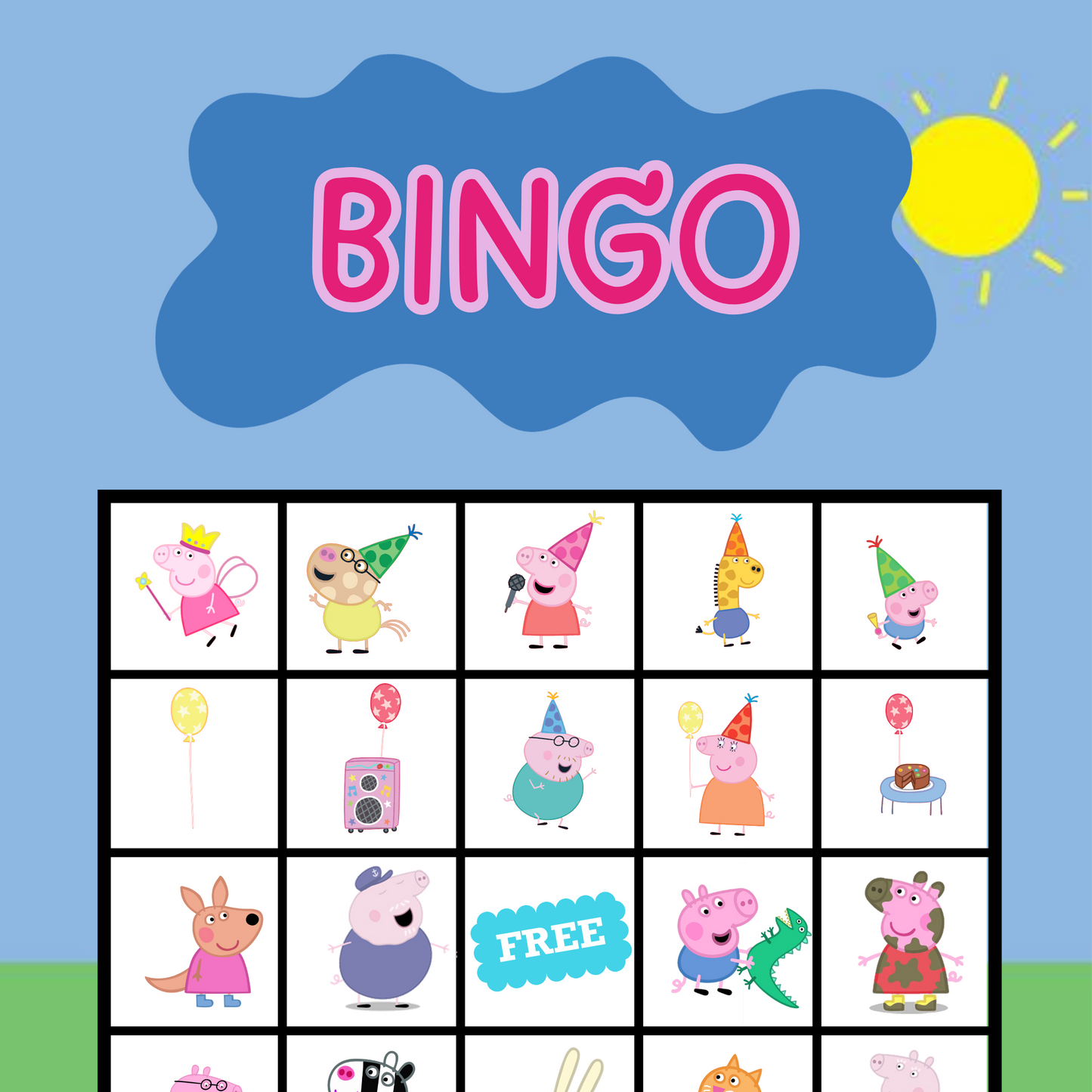 Peppa Pig Bingo Party Game