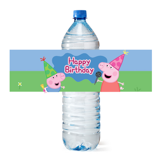 PEPPA PIG BOTTEL LABELS  SET OF 4 Muddy Puddles Blue