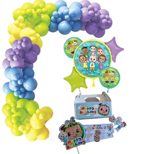 Cocomelon Themed 289-Piece Balloon Garland Kit White