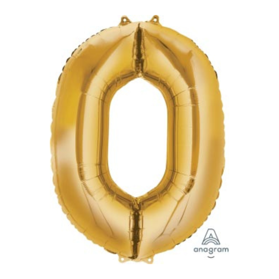 FOIL BALLOON  LARGE YELLOW GOLD ZERO 0