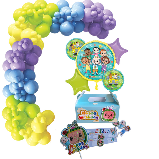 Cocomelon Themed 289-Piece Balloon Garland Kit Blue