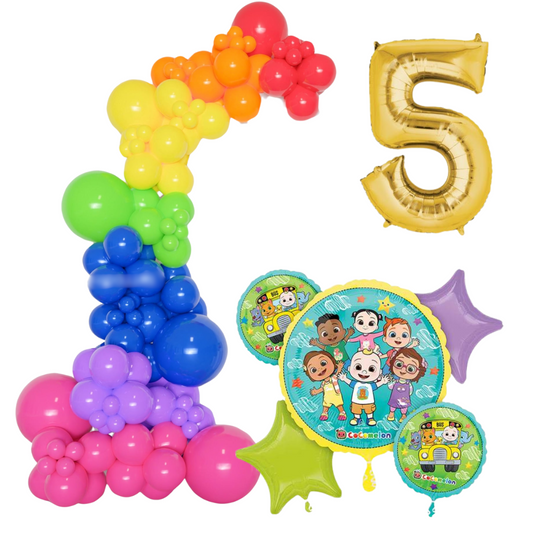 Cocomelon Themed  Rainbow Balloon Garland Kit Number 5