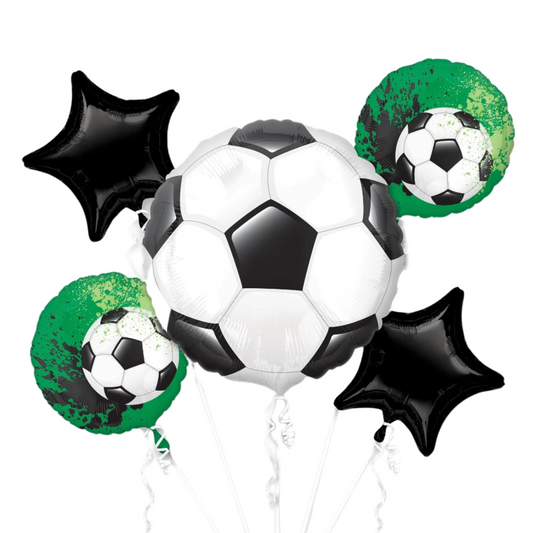 Soccer Foil Balloon Bouquet - 5 Pieces