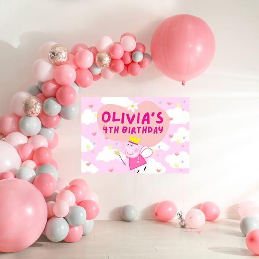 Peppa Pig  Party Banner Pink Princess