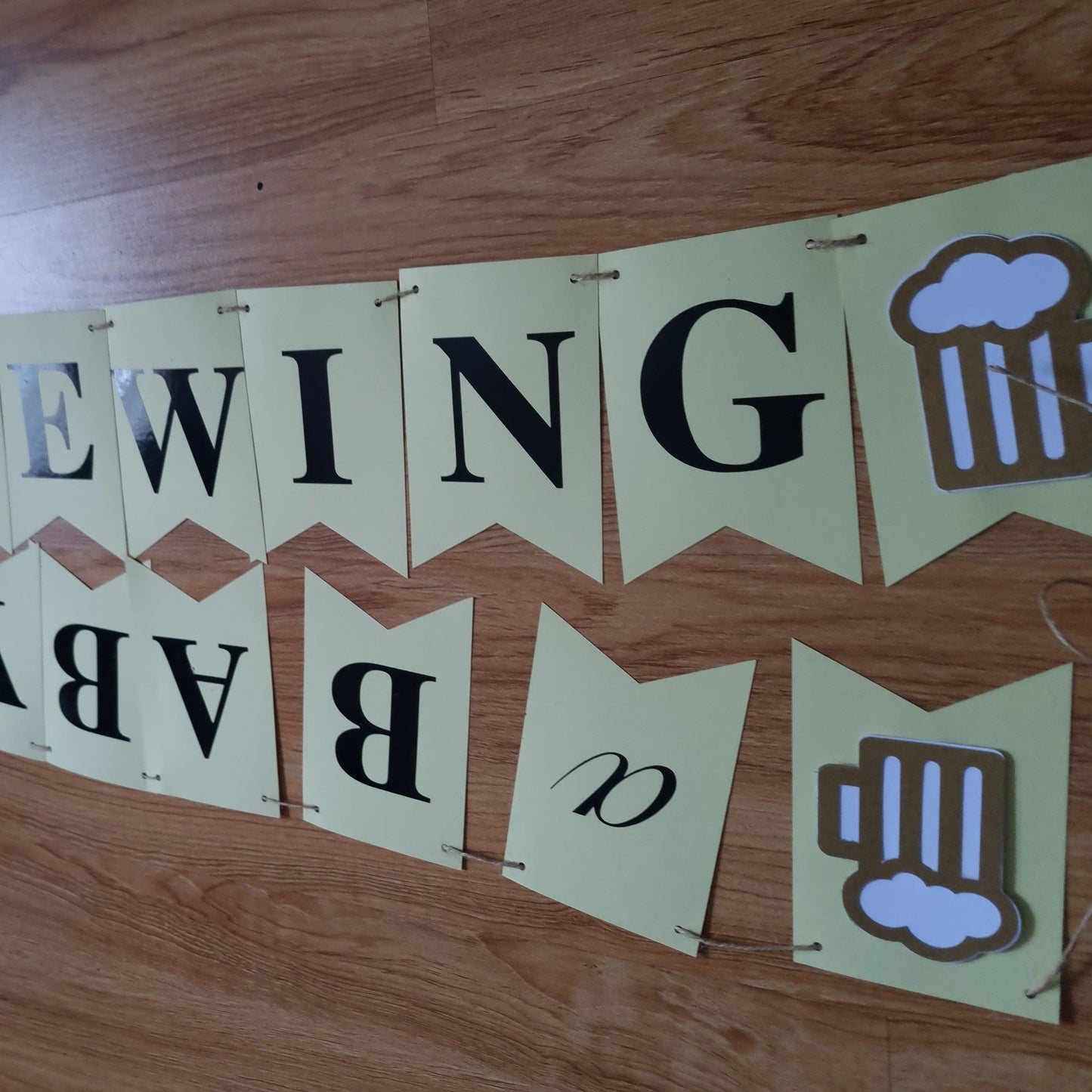 BABY IS BREWING LAYERED PAPER BUNTING BANNER