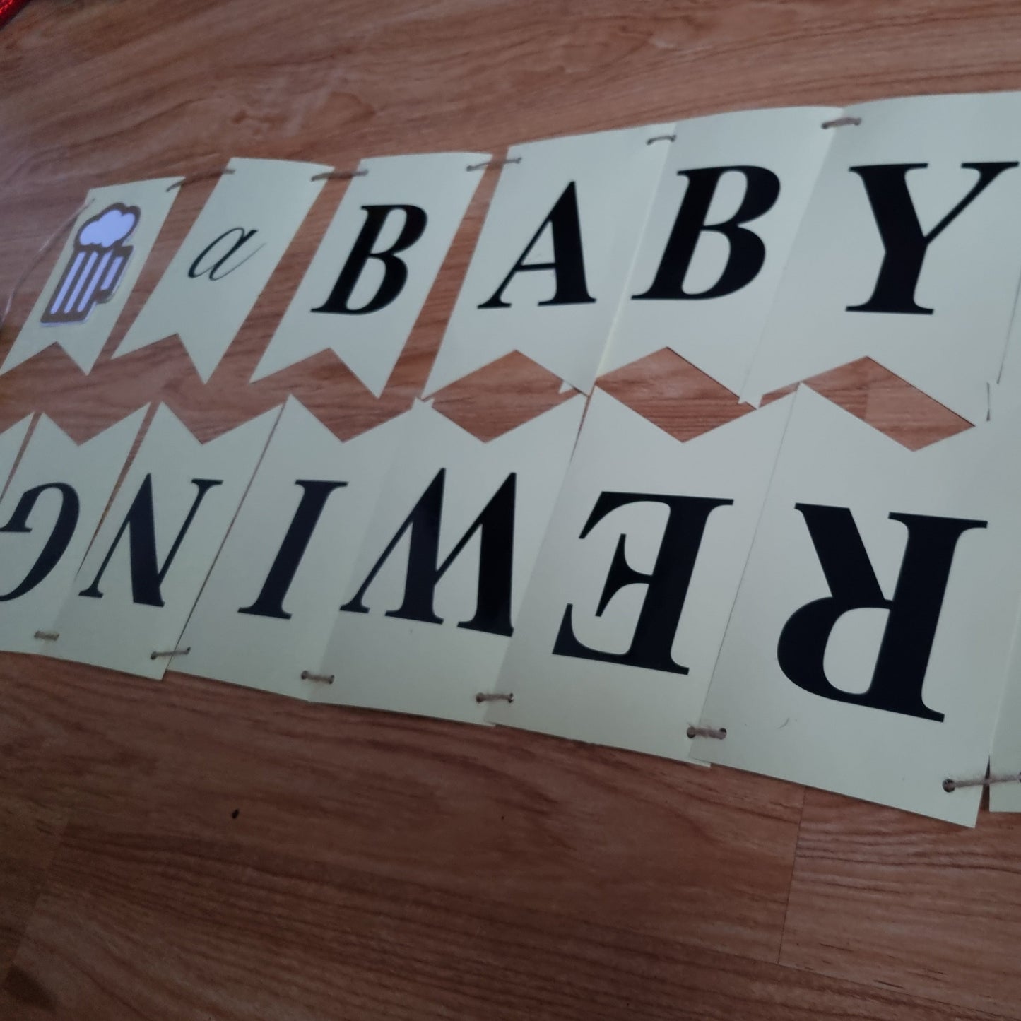 BABY IS BREWING LAYERED PAPER BUNTING BANNER