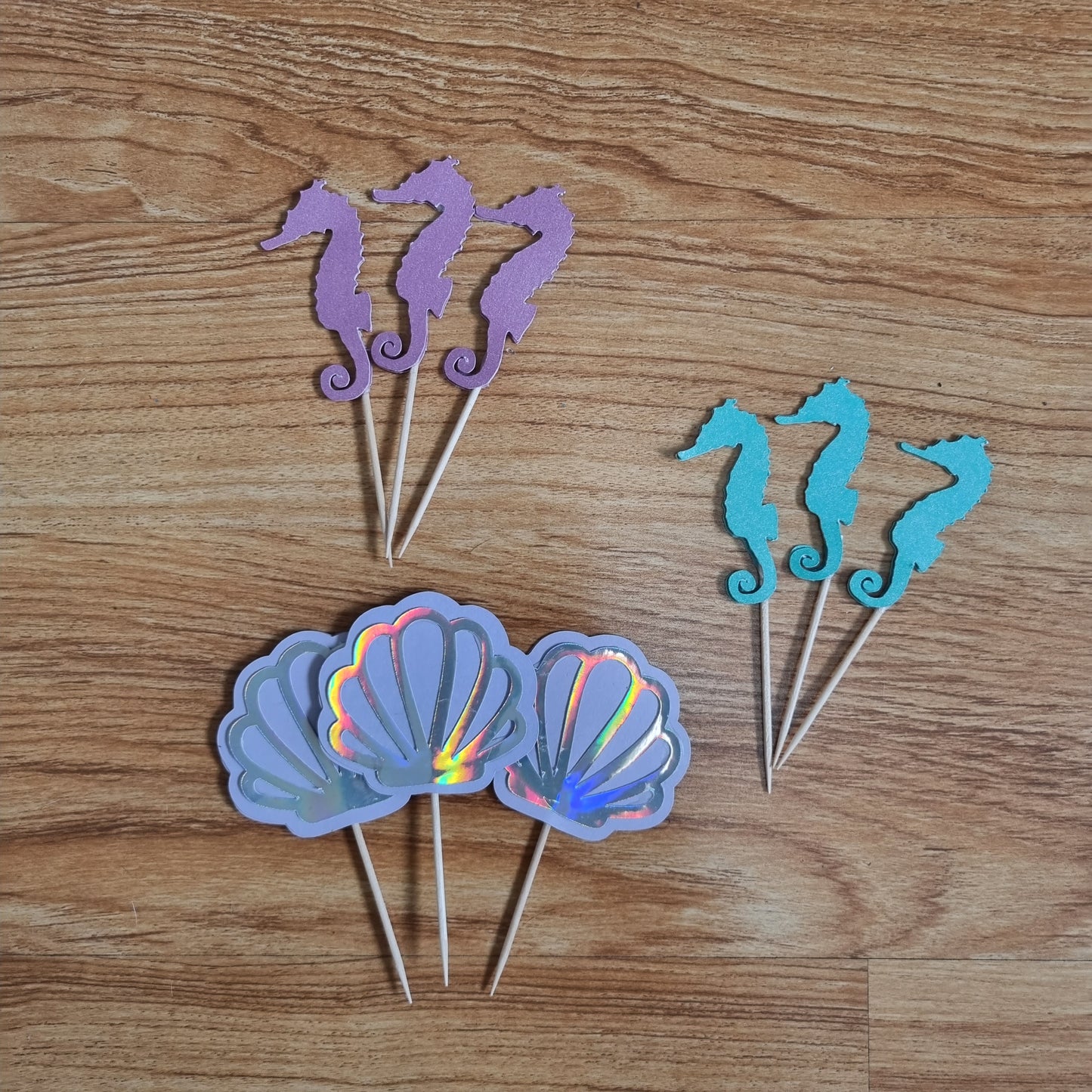 MERMAID UNDER THE SEA  CUPCAKE TOPPER  SET OF 12 birthday party themed decor