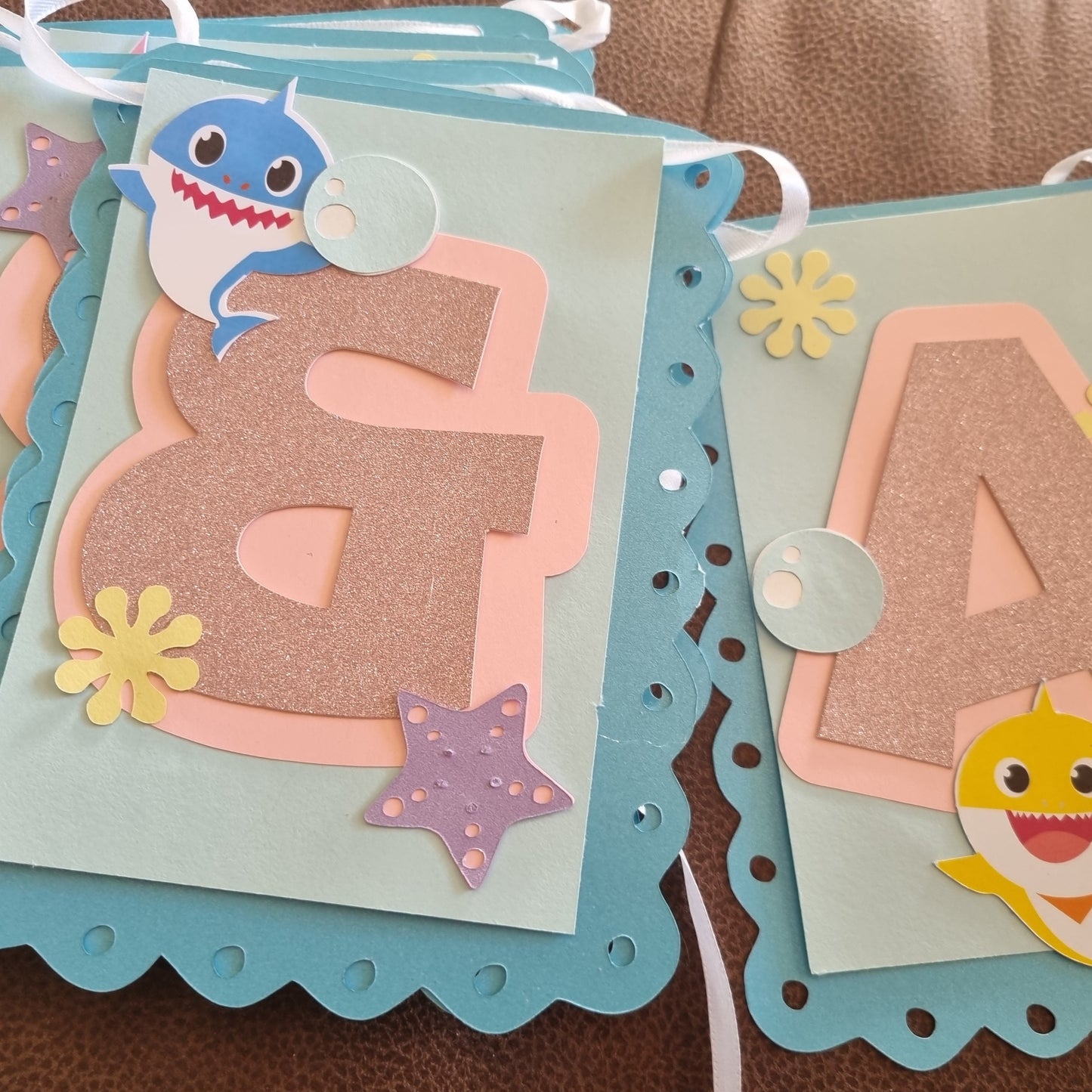 BABY SHARK LAYERED PAPER BUNTING BANNER