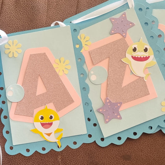 BABY SHARK LAYERED PAPER BUNTING BANNER