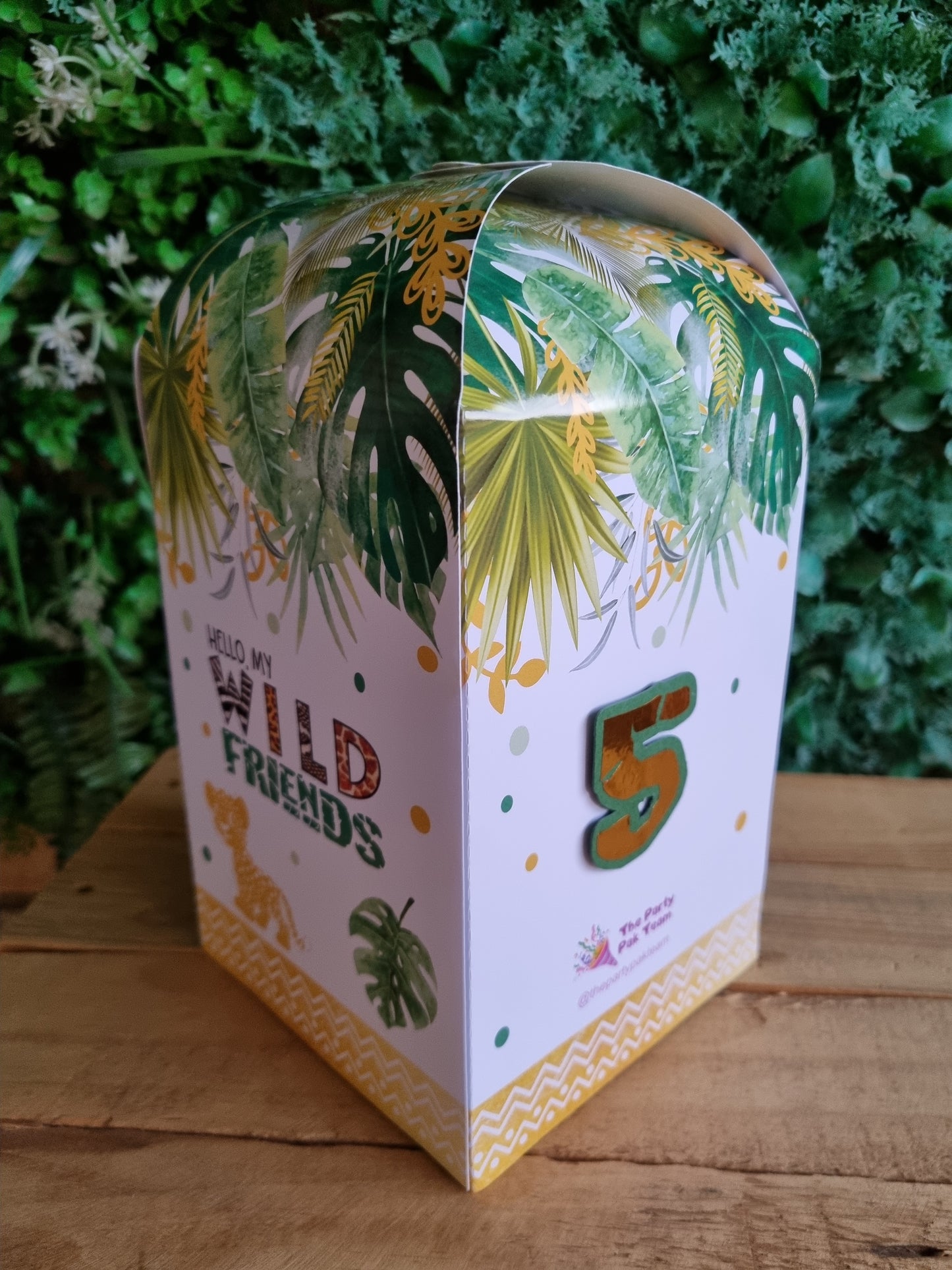 SAFARI WILD SQUARE BOX PARTY PACKS BOX only, personalized kiddies birthday party themed decor party boxes customized