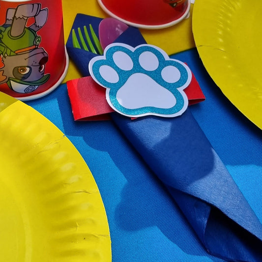 PAW PATROL PAPER SERVIETTE NAPKIN RINGS SET OF 10