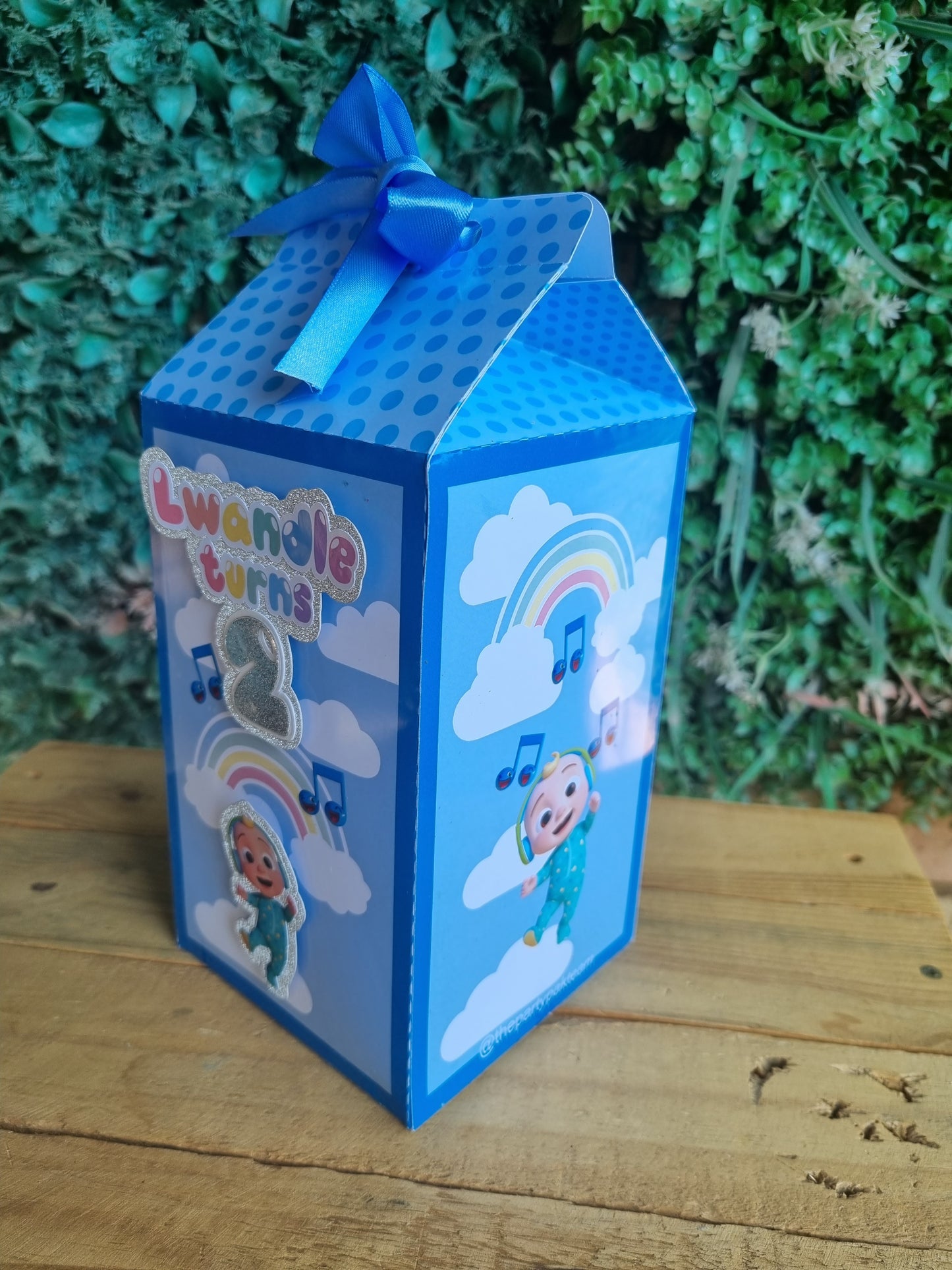 COCOMELON MILK BOX PARTY PACKS BOX only, personalized kiddies birthday party themed decor party boxes customized