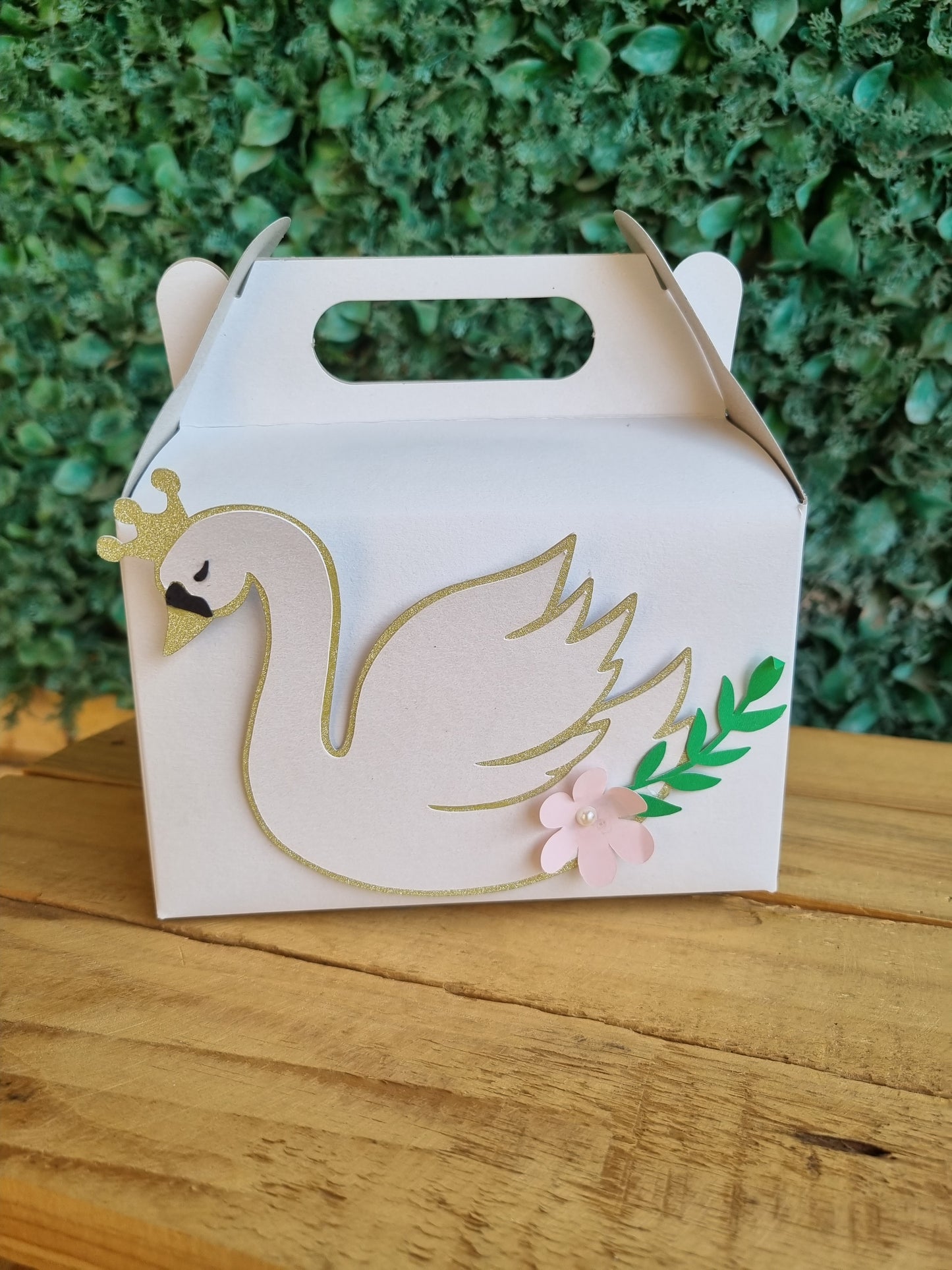 SWAN PARTY PACK 5 BOXES only, personalized kiddies birthday party themed decor party boxes customized