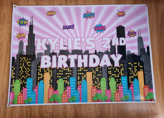 BIRTHDAY BANNER PVC WITH EYELETS 1300X1500 MM