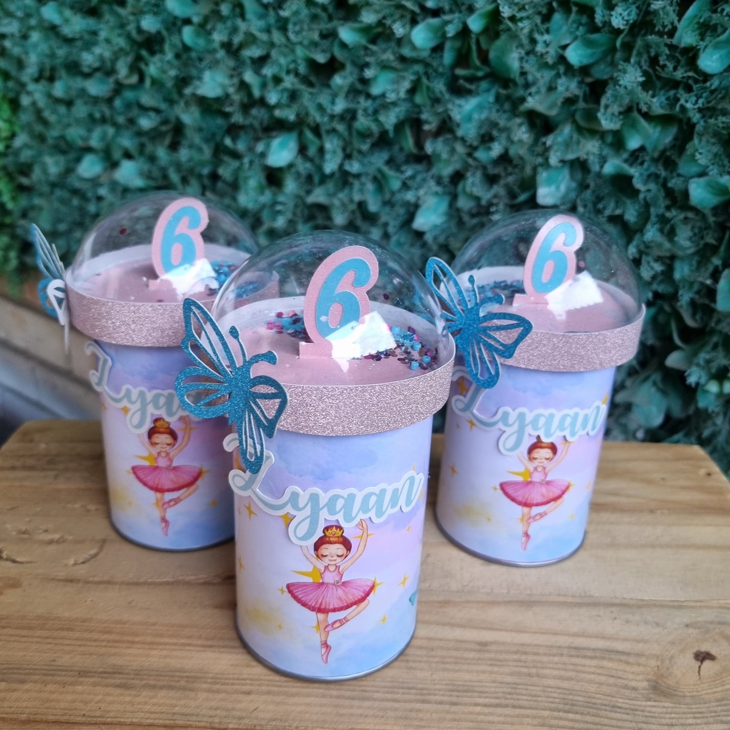 BALLET BALLERINA PRINGLES birthday party themed decor glitter shaker style personalized with name and age