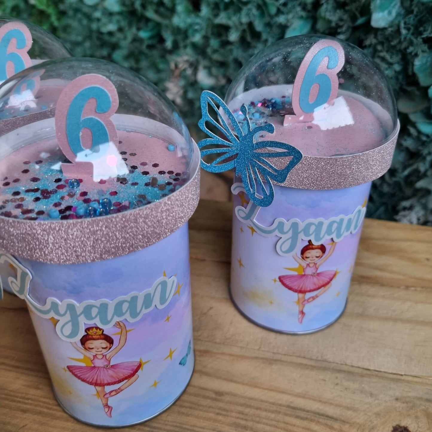 BALLET BALLERINA PRINGLES birthday party themed decor glitter shaker style personalized with name and age