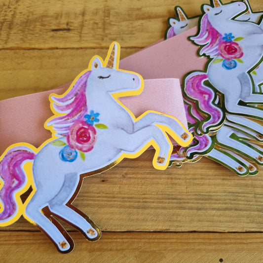 UNICORN PAPER SERVIETTE NAPKIN RINGS SET OF 10