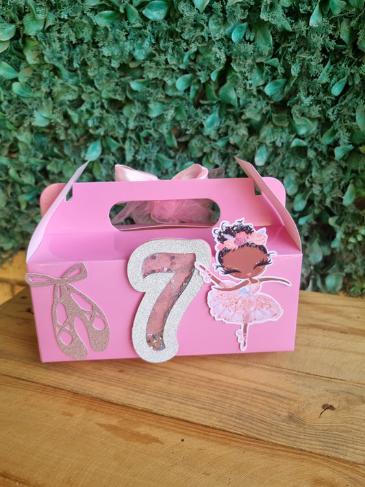 BALLET PARTY PACK 5 BOXES only, personalized kiddies birthday party themed decor party boxes customized